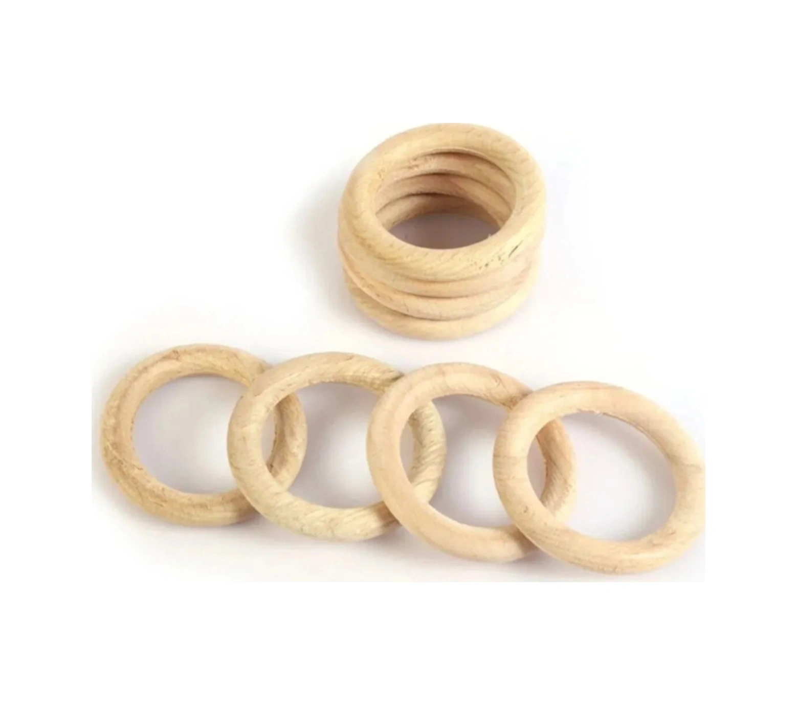 10 Adet 7cm Ahşap Perde Halkası