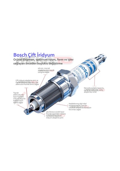 Bosch Honda Civic Fb7 1.6 Çift İridyum 2012-2016 Buji Takımı