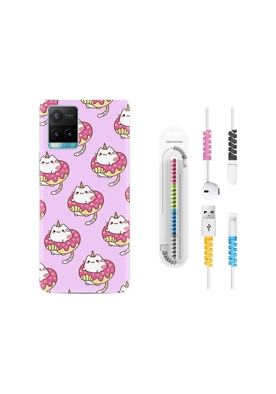 Vivo Y33S Kılıf Kablo Koruyuculu Unicorn Donut 1417