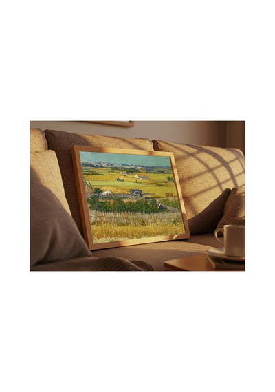 Van Gogh La Crau'da Hasat Çerçevesiz Poster 30x42 Cm A3 Tablo Duvar Dekoru Mat Fotoğraf Kağıdı