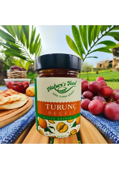 Turunç Reçeli 350gr %65 Turunç Kabuğu, Pancar Şekeri, Limon Suyu Koruyucu Ve Katkı İçermez