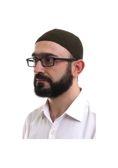 Koyu Haki Kışlık Çapraz Desenli Dokuma Takke
