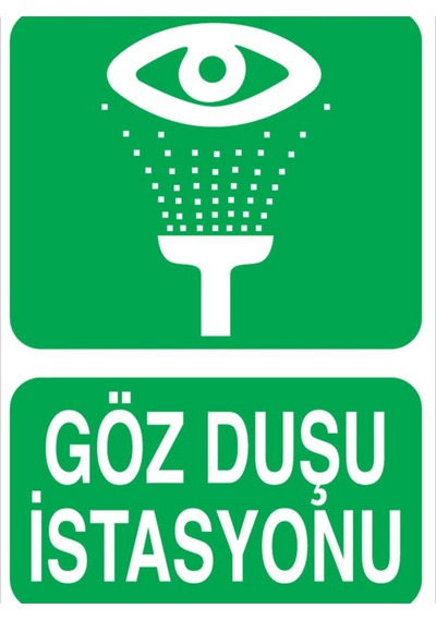 Göz Duşu İstasyonu Uyarı Tabelası - 50x70 Alüminyum Kompozit Panel - Gvd2