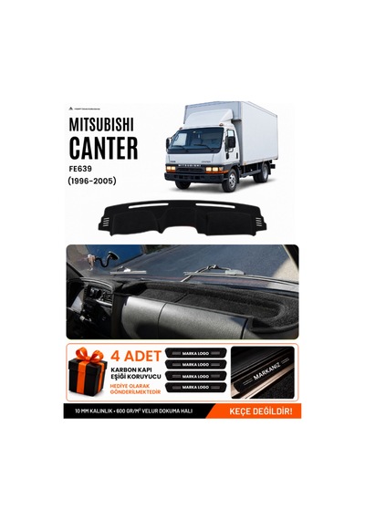 Mıtsubıshı Canter Fe639 1996-2005 Uyumlu Torpido Örtüsü, Torpido Kılıfı - Siyah
