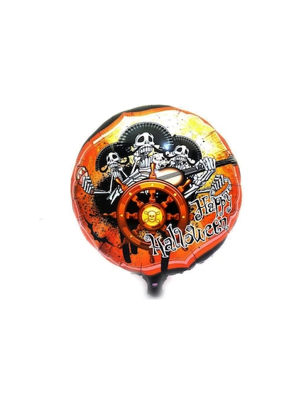 Mey İthalat Kuru Kafalı Korsanlar Halloween Şekilli Folyo Balon 45 Cm "