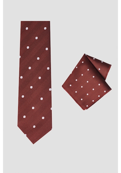 Ac&Co / Altınyıldız Classics Erkek Beyaz - Bordo Kravat - Mendil Set Beyaz - Bordo