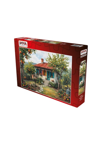 Nova Puzzle 1000 Parça Meyve Ağaçlı Köy Evi Puzzle - Taş Ev