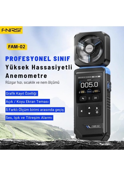 Tr Fnırsı Fam-02 Rüzgar Hızı Sıcaklık Ve Nem Ölçer Anemometre