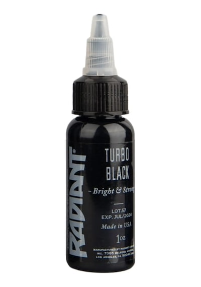 Turbo Black Radiant Dövme Boyası 30ml Yoğun Siyah Profesyonel Tattoo Ink