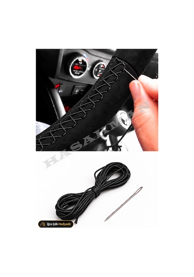 Honda Jazz Dikme Direksiyon Kılıfı Alcantara Süet Monza Black Gd Elite-sport-2002-2005 Siyah
