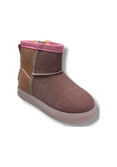 Arzen Bebe 630-26 Süet Simli Deri İçi Kürklü Işıklı Anatomik Kız Çocuk Bot 22-25 Pembe
