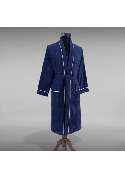 % 100 Pamuklu Laodikeia Kimono Bornoz Unisex Kadın Erkek Lacivert