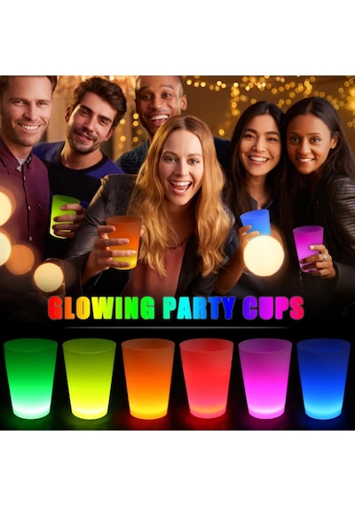 Glow Partisi Bardakları 6 Renk 6 Adet 1.5 Oz "
