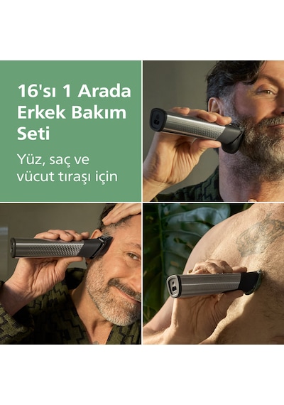 Philips 16'sı 1 Arada Erkek Bakım Seti MG9532/15-yüz/saç/vücut (ISLAK/KURU KULLANIM)