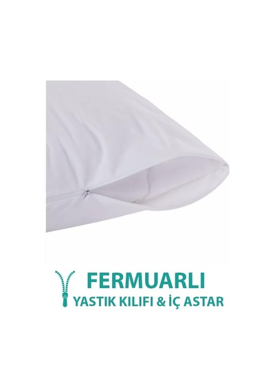 Pamuklu 1'li Fermuarlı İç Yastık Kılıfı Beyaz Renkli İç Astar Yastık İç Kılıfı 50x 70 Şilte Diğer