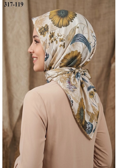 Sharell Desenli Soft Pamuk Eşarp 317-119 Çok Renkli