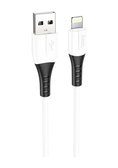 Hoco X82 Apple iPhone Uyumlu Lightning To Usb 2.4A Silikon Data Ve Şarj Kablo (552176440)-Beyaz