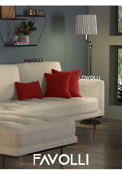 Br Favolli Kadife Dokulu Metalik Kırmızı Kırlent Kılıfı Dream Serisi Punch Için Uygun Gizli Fermuar Metalik Kırmızı