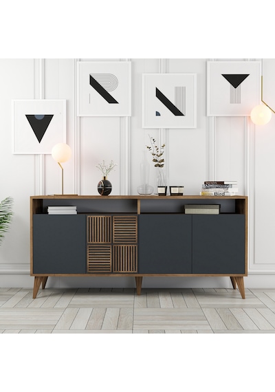 Milan 160cm Konsol - Ceviz / Antrasit Milan 160cm Konsol - Ceviz / Antrasit