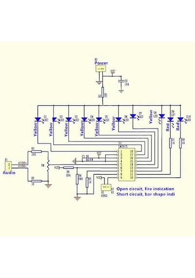 LM3915 10 Led Vumetre Kit DIY Led Elektronik Ses Müzik Demonte