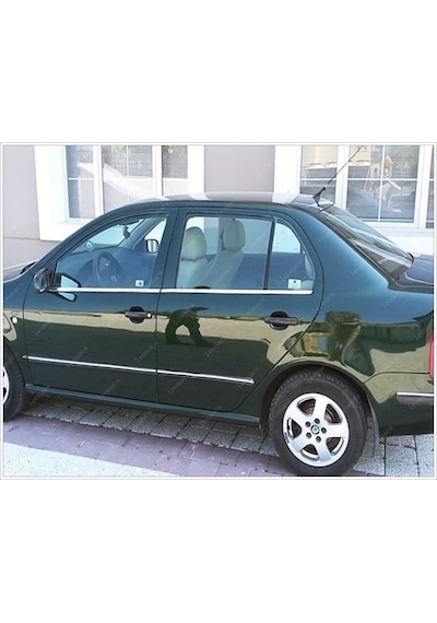 Skoda Fabia Sedan Krom Cam Çıtası 4 Prç 1999-2008 Arası P.Çelik