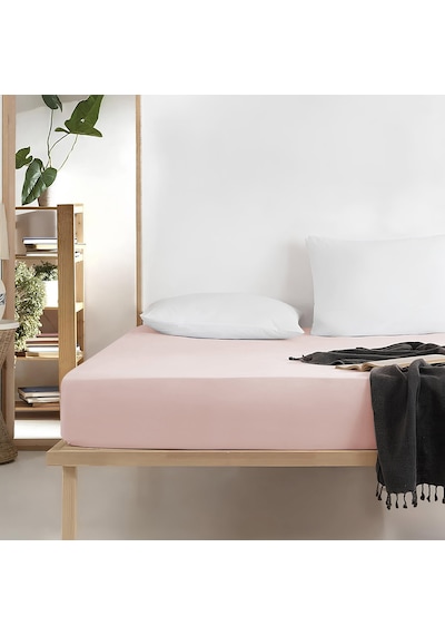 Soft Çift Kişilik Lastikli Çarşaf - Pudra - 160x200 Cm Renkli