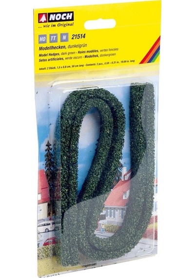 Noch 21514 Çalı Çitler, Koyu Yeşil, 2 Adet, 1.5x0.8 Cm Diorama Malzemesi-54853