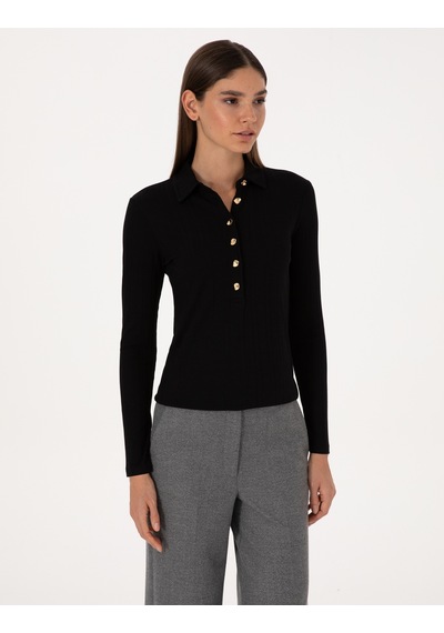 Pierre Cardin Kadın Siyah Bluz Örme 50309153-vr046 Siyah