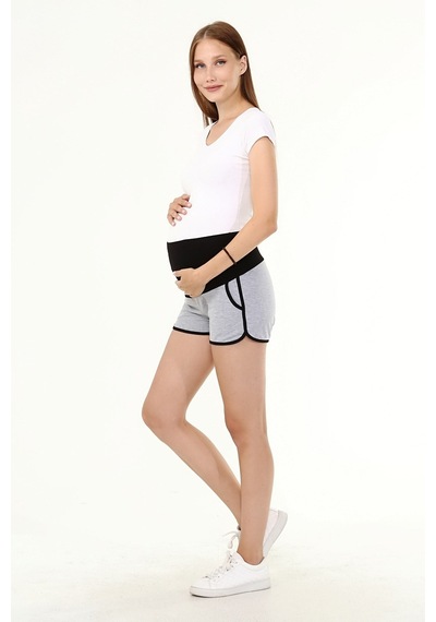 Luvmabelly Myra8521 - Gri Hamile Spor Şortu-gri