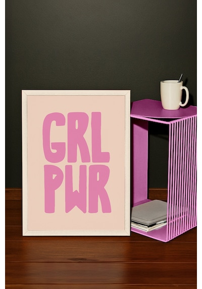 Girl Power Dekoratif Poster Tablo Beyaz Çerçeveli