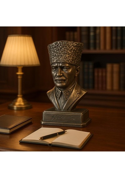 Decostonebiga Atatürk Kalpaklı Büst Bakır 21 X 11 Diğer