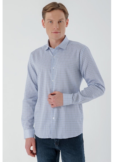 Morven Erkek Mavi B.gabardin Pamuk Desenli Slim Fit Gömlek Mavi Morven Erkek Mavi B.gabardin Pamuk Desenli Slim Fit Gömlek Mavi