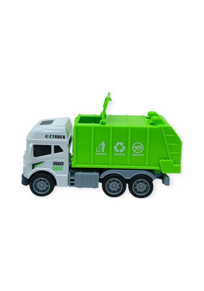 Temizlik Araçları Serisi - Sürtmeli Çöp Kamyonu 12 Cm - 3626 Yeşil