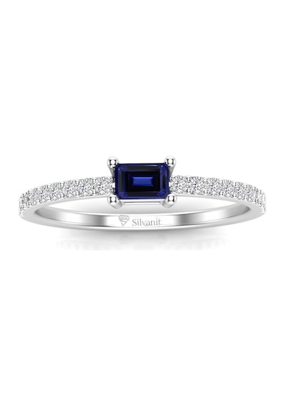 0,35 Karat Pırlantalı Safir Yüzük