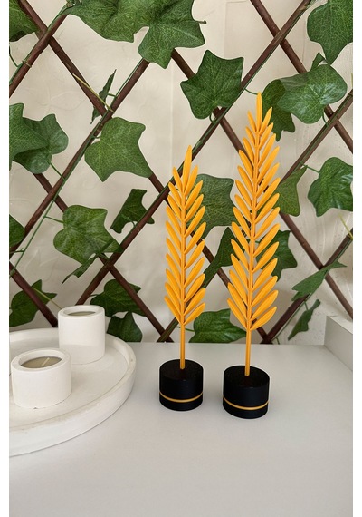 Modern Minimalist Doğa Temalı Yaprak Seti Gold Renkli Dekoratif Obje Gold - 698301863
