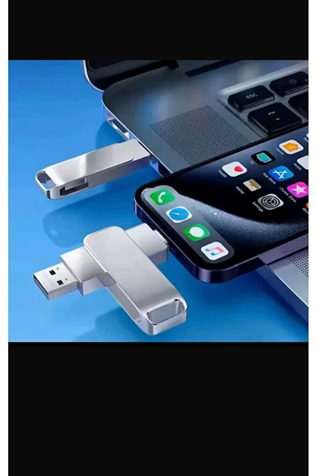 1tb Kapasiteli Flash Bellek Apple iPhone-android-windowspc-type-c Uyumlu 4 İn1 Gümüş