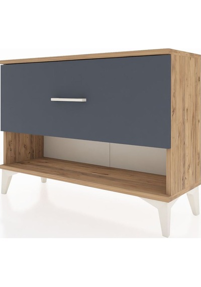 Arges Şifonyer Tek Çekmeceli 88x30x64 Çam-antrasit Atlas Çam