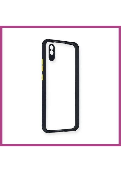 Gees Global Redmi 9a Kılıf Miami Şeffaf Silikon - Lacivert Gbzs