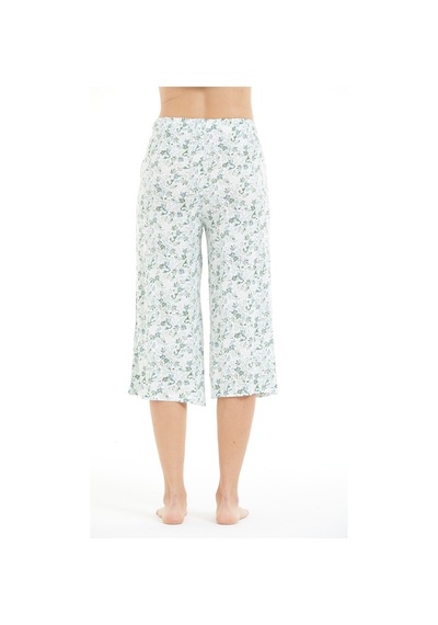 Lılac Kadın %100 Viskon Çiçek Desenli Pijama Altı Capri Mint Mint