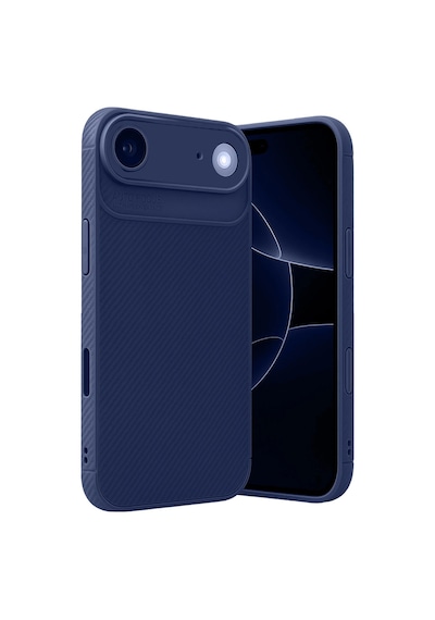 Apple iPhone Uyumlu   17 Air Auto Focus Karbon Kapak - Lacivert Düz Renkli