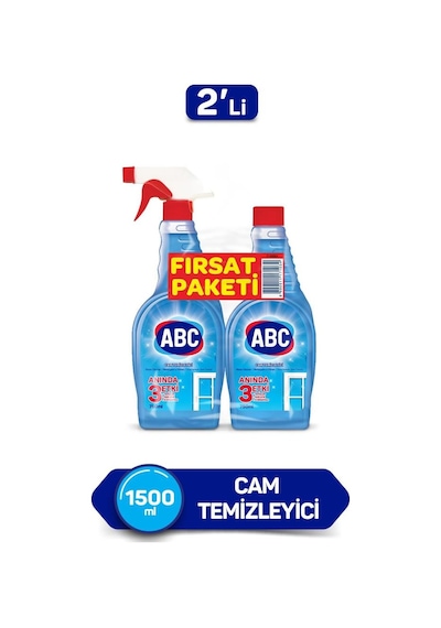 Abc Cam Temizleyici Fırsat Paketi 750 Ml + 750 Ml