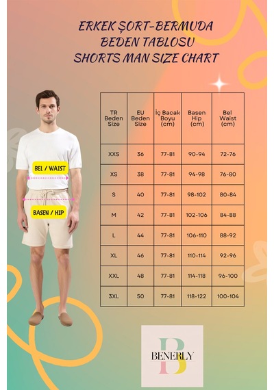 Benerly Erkek Şort Regular Kesim Normal Bel Düz Desen Örme Kumaş İki İpli Camel