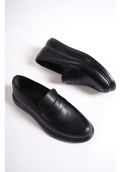 Mubiano Clt8500 Erkek Kolej Model Cilt Loafer Siyah