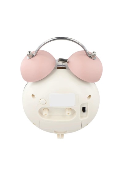 Valkyrie Retro Çalar Saat Işıklı Analog Masa Saati Dekoratif Komodin Saati Bombe Kapaklı 15x10 Pembe