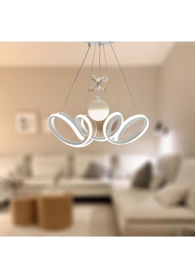 Tt330-1tpl-by Tt Ayd Zambak Mat Beyaz Tek Toplu 3 Renk Led Avize Beyaz