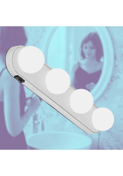 Büro Ev Ofis Dekoru İçin 4led Pilli Parlak Vantuzlu Banyo Stüdyo Makyaj Aynası Işığı Diğer