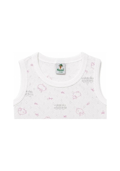 H&c Coolboy H&c Bebek Kolsuz Çıtçıtlı Body Zıbın %100 Pamuk Jakarlı Kuzu Desenli Beyaz Pembe Kuzulu