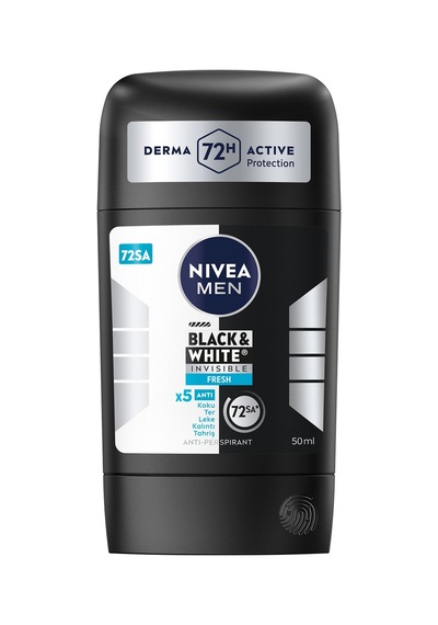 Nıvea Men Erkek Stick Deodorant Black&white Invisible Fresh 50 Ml, 72 Saat Anti-perspirant - 4 Tarı
