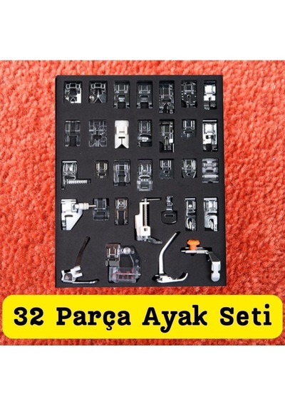 İşkur Makina Ev Tipi Aile Dikiş Makinası 32 Parça Ayak Seti, 21052021ds32