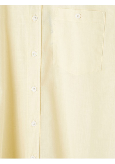 Lcwaıkıkı Classic Sarı Regular Fit Keten Karışımlı Erkek Gömlek